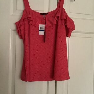 New pretty pink eyelet Blouse size XL